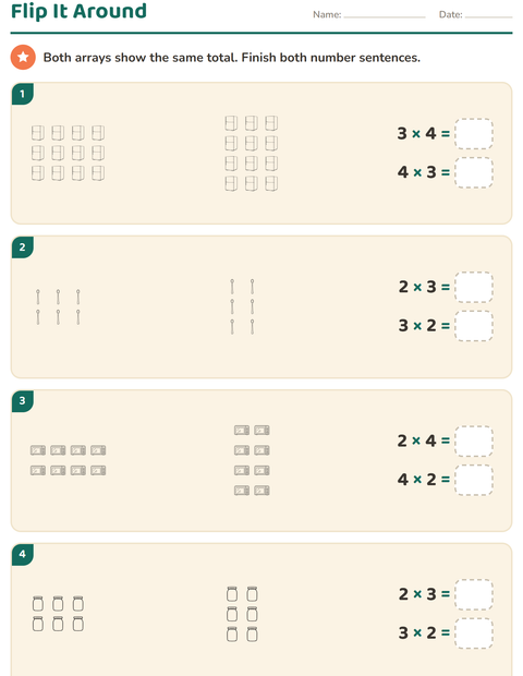 Preview of Arrays and Multiplication worksheet featuring Kitchen BW for grade 3