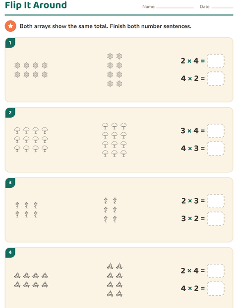 Preview of Arrays and Multiplication worksheet featuring Nature BW for grade 3