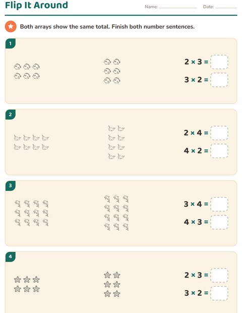 Preview of Arrays and Multiplication worksheet featuring Sea Life BW for grade 3
