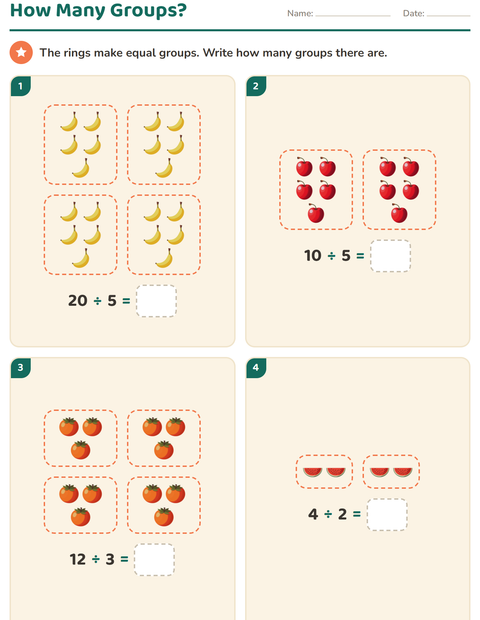 Preview of Arrays and Multiplication worksheet featuring Fruits for grade 2