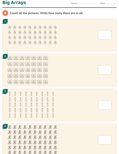 Preview of Arrays and Multiplication worksheet featuring Apparel BW for grade 3