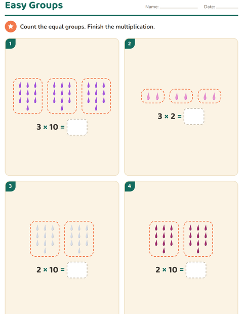 Preview of Arrays and Multiplication worksheet featuring Colors for grade 2