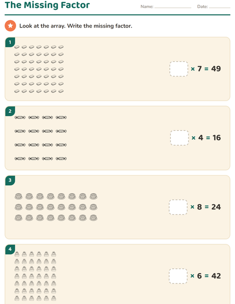 Preview of Arrays and Multiplication worksheet featuring Dessert (B&W) for grade 3