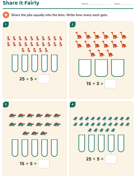 Preview of Arrays and Multiplication worksheet featuring Dinosaurs for grade 2