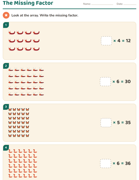 Preview of Arrays and Multiplication worksheet featuring Insects and Bugs for grade 3