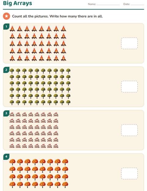 Preview of Arrays and Multiplication worksheet featuring Miscellaneous for grade 3