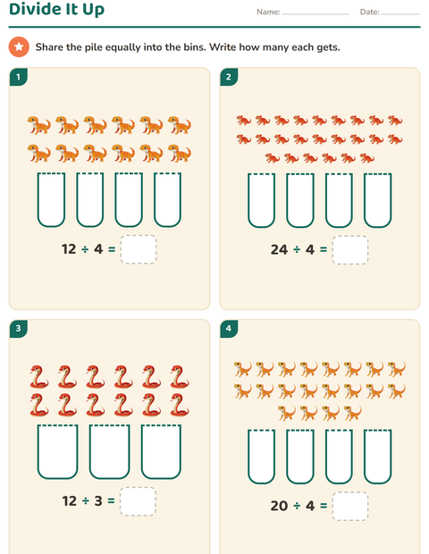 Preview of Arrays and Multiplication worksheet featuring Reptiles and Amphibians for grade 3