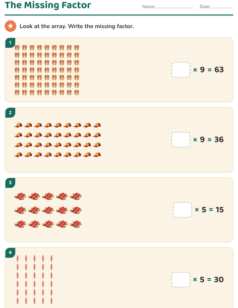 Preview of Arrays and Multiplication worksheet featuring Summer for grade 3