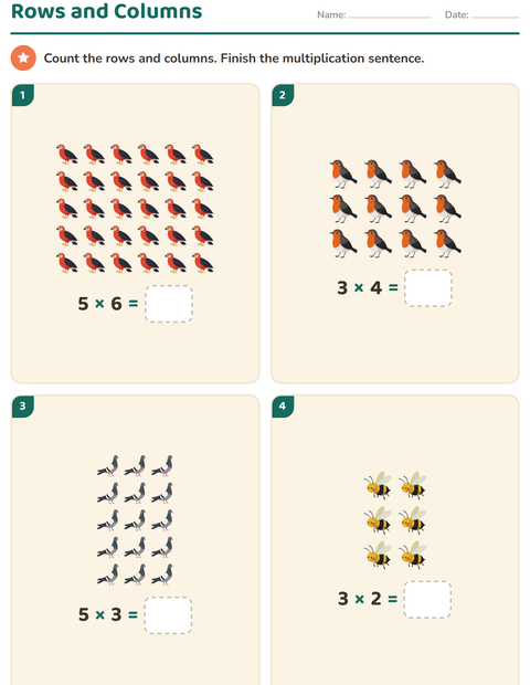 Preview of Arrays and Multiplication worksheet featuring Things That Fly for grade 2