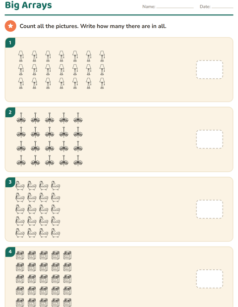 Preview of Arrays and Multiplication worksheet featuring Home BW for grade 3