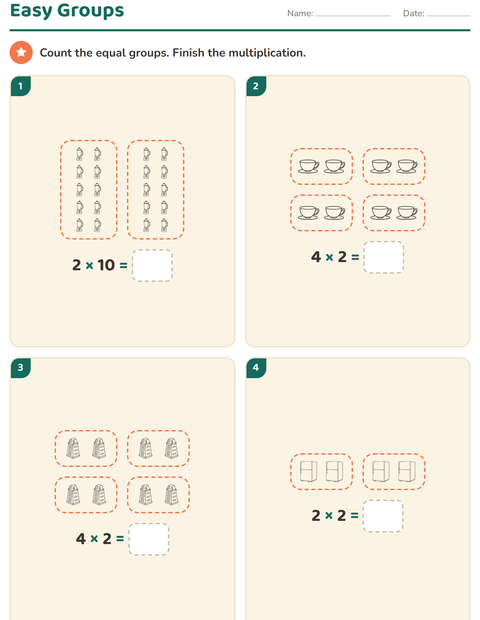 Preview of Arrays and Multiplication worksheet featuring Kitchen BW for grade 2