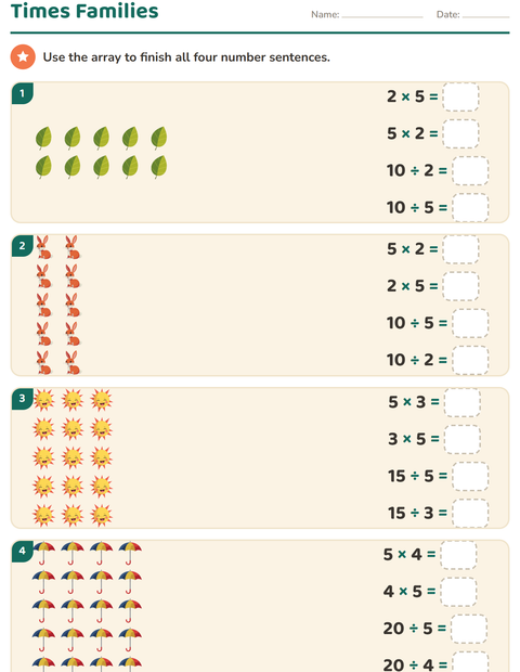 Preview of Arrays and Multiplication worksheet featuring Spring for grade 3