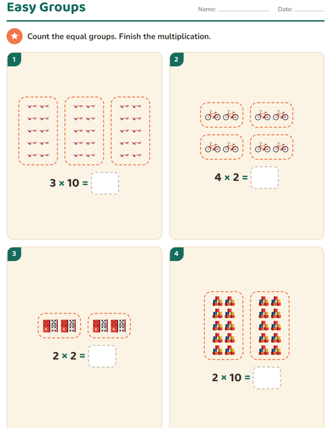 Preview of Arrays and Multiplication worksheet featuring Toys for grade 2