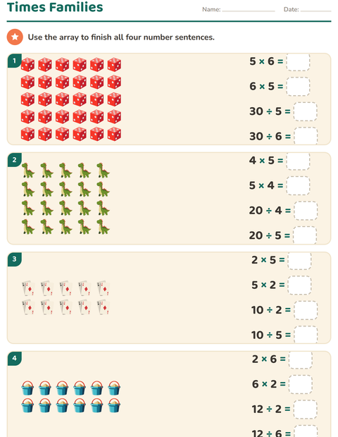 Preview of Arrays and Multiplication worksheet featuring Toys for grade 3