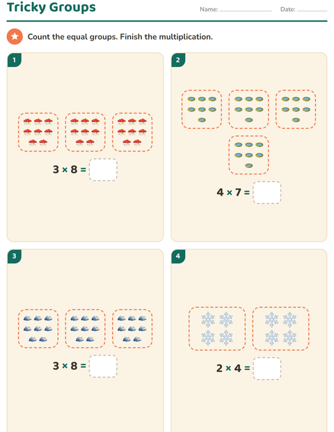 Preview of Arrays and Multiplication worksheet featuring Weather for grade 3