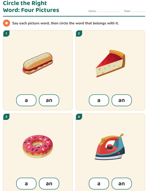 Preview of Articles worksheet featuring Bakery for kindergarten
