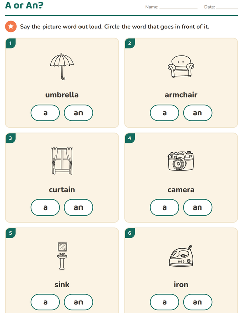Preview of Articles worksheet featuring Household BW for kindergarten
