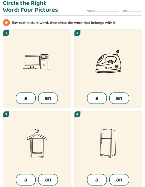 Preview of Articles worksheet featuring Household BW for kindergarten