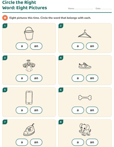 Preview of Articles worksheet featuring Objects BW for kindergarten