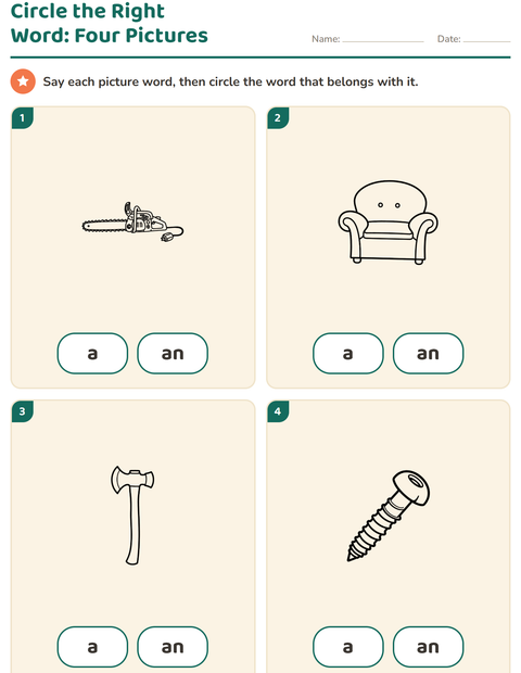 Preview of Articles worksheet featuring Tools BW for kindergarten