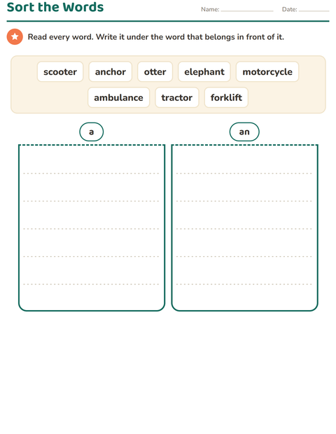 Preview of Articles worksheet featuring Vehicles BW for grade 1