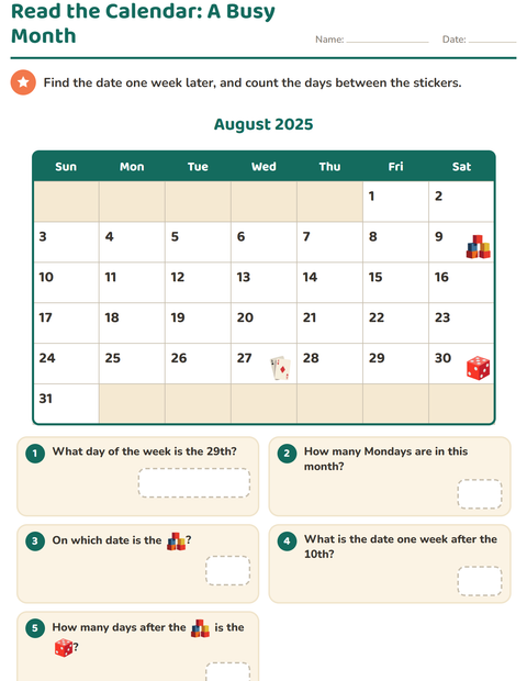 Read the Calendar: A Busy Month with Five Questions