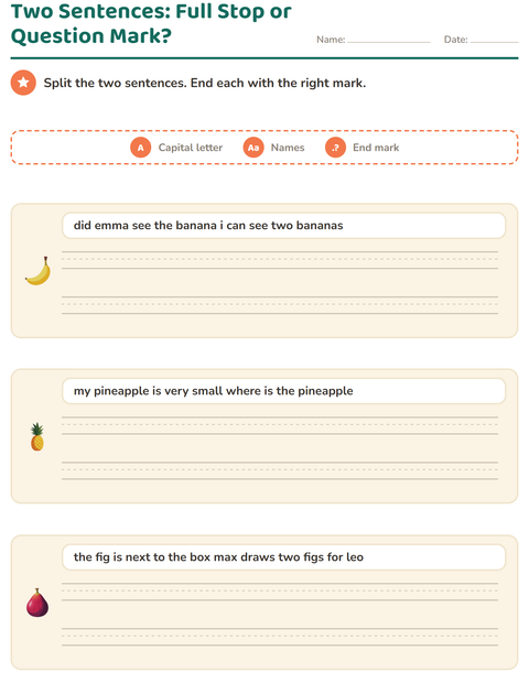 Two Sentences Run Together: Full Stop or Question Mark?