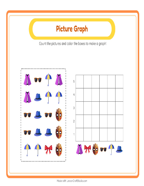 Preview of Chart Count worksheet featuring Accessories for kindergarten