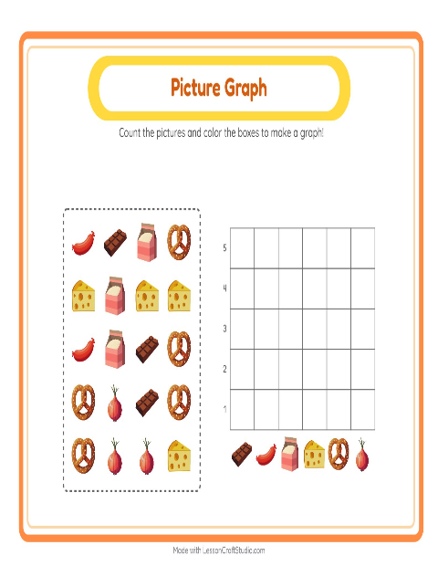 Preview of Picture Trail worksheet featuring At the Supermarket for kindergarten
