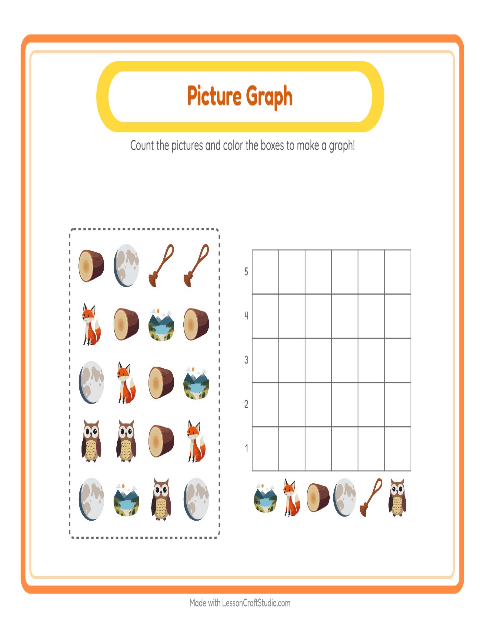 Preview of Chart Count worksheet featuring Camping for kindergarten