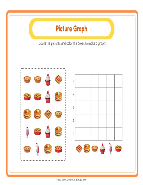 Preview of Picture Trail worksheet featuring Desserts and Sweets for kindergarten