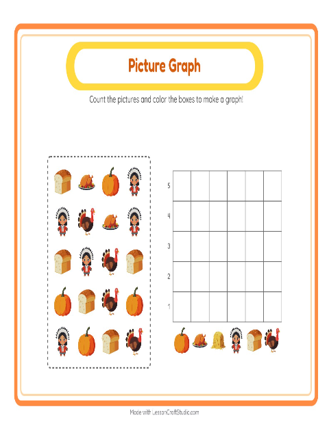 Preview of Picture Trail worksheet featuring Thanksgiving for kindergarten