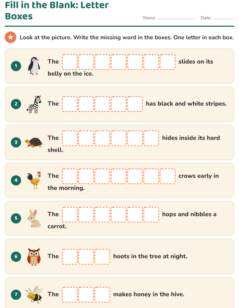 Preview of Fill in the Blank: Letter Boxes