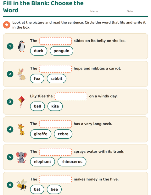 Fill in the Blank: Choose the Word