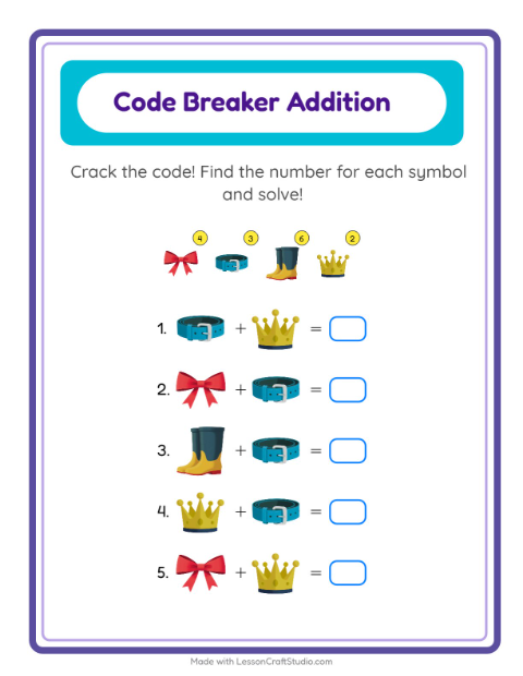 Secret Code Addition with Accessories