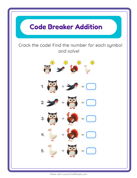 Secret Code Addition with More Birds