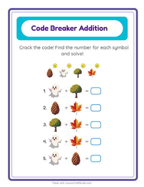 Secret Code Addition with Everyday Objects