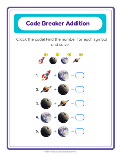 Secret Code Addition with Space