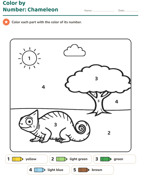Preview of Color by Number worksheet for kindergarten