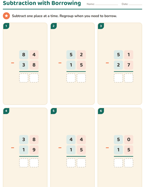 Preview of Column Addition and Subtraction worksheet for grade 3