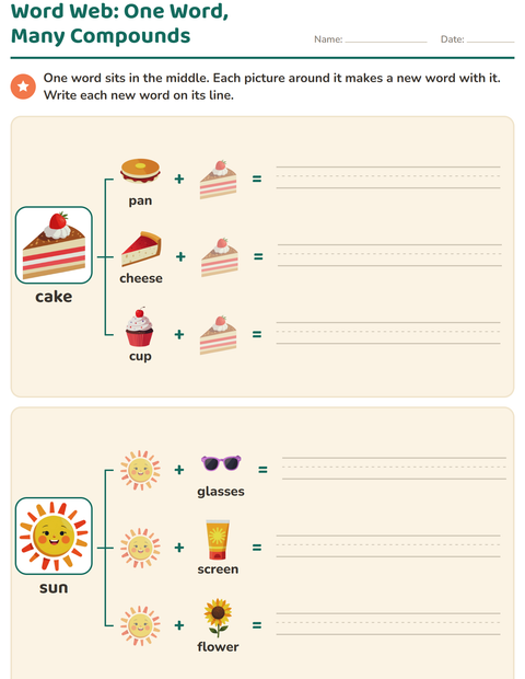 Preview of Compound Words worksheet for grade 2