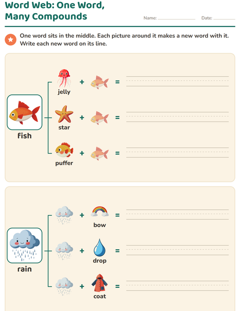 Preview of Compound Words worksheet for grade 2