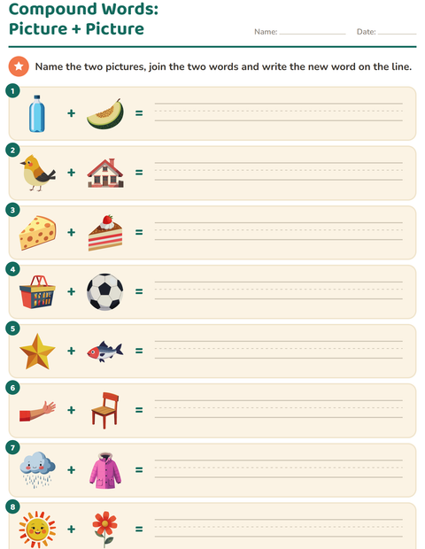 Preview of Compound Words: Picture + Picture