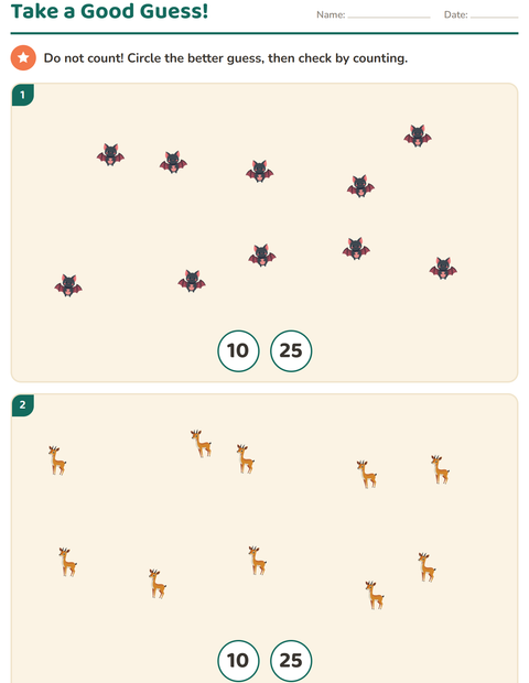 Preview of Counting Pictures worksheet featuring Animals for kindergarten