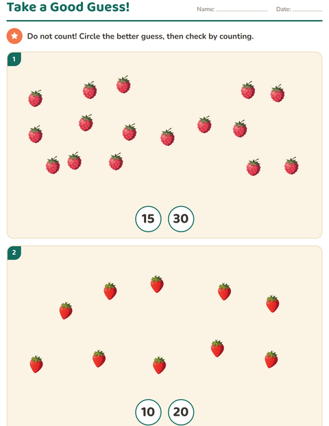 Preview of Counting Pictures worksheet featuring Fruits for kindergarten