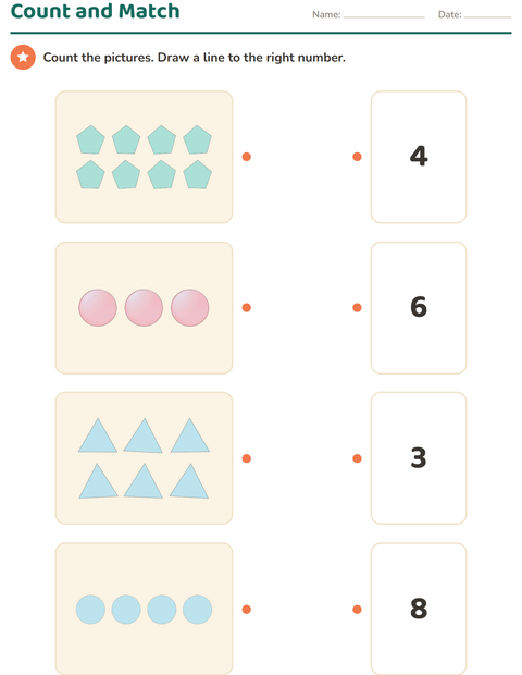 Preview of Counting Pictures worksheet featuring Shapes for kindergarten