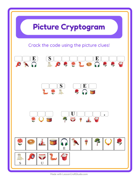 Preview of Math Puzzle worksheet featuring Forest Creatures for grade 1