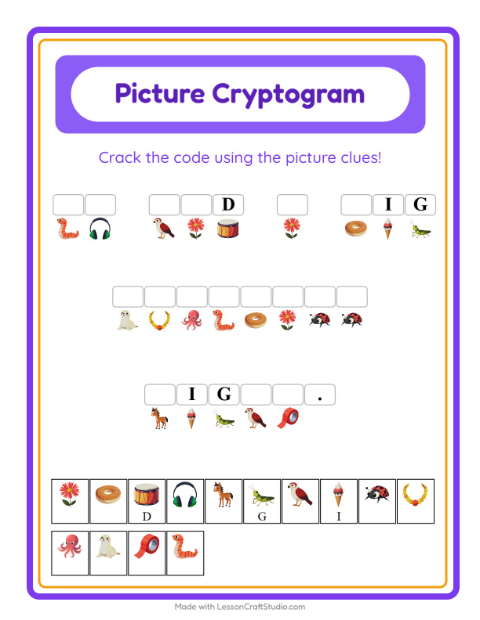 Preview of Word Scramble worksheet featuring Space for grade 1