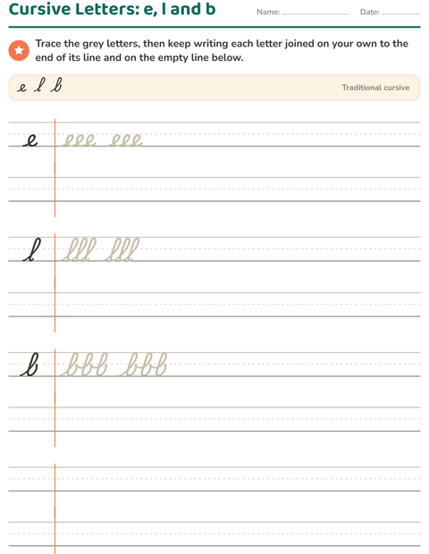 Easy Cursive Writing Worksheets – Letters and Words · LessonCraftStudio