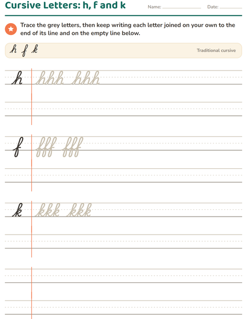 Preview of Cursive Writing worksheet for grade 2